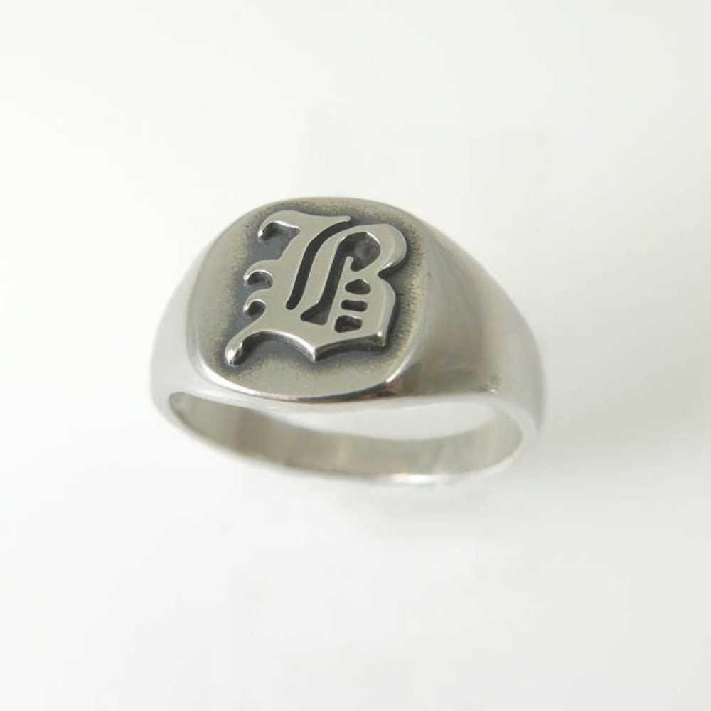 Monogram ring men initial ring Silver monogram ring personalized
